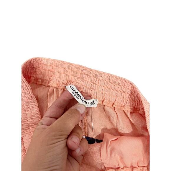 Abercrombie & Fitch Orange Womens Boxer Shorts Linen Size XS New - Picture 2 of 7